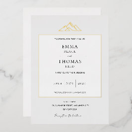 EMMA Mountain Minimalist Dove Grey Folie Uitnodigi Uitnodiging