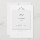 EMMA Mountain Minimalist Dove Grey Invitation Kaart (Voorkant)