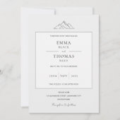 EMMA Mountain Minimalist Dove Grey Invitation Kaart (Voorkant)