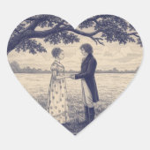 Emma & Mr. Knightley Hart Sticker (Voorkant)