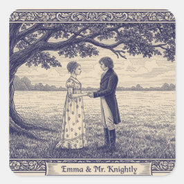 Emma & Mr. Knightley Vierkante Sticker