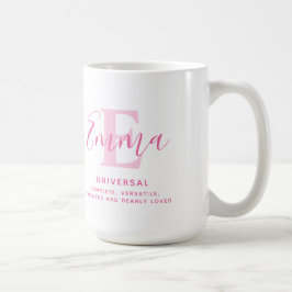 Emma-naam: betekenis en roze monogram tekst koffiemok