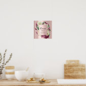 Emma Naam Betekenis Marsala Roze Rozen Bruiloft Poster (Keuken)