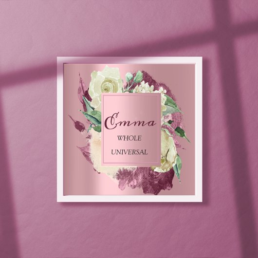 Emma naam Betekenis Royal Roses Mint Roze Poster