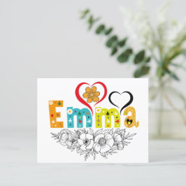 Emma Naam Custom voor vrouw genaamd Emma Briefkaart