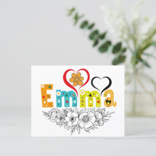 Emma Naam Custom voor vrouw genaamd Emma Briefkaart