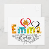 Emma Naam Custom voor vrouw genaamd Emma Briefkaart (Voorkant / Achterkant)