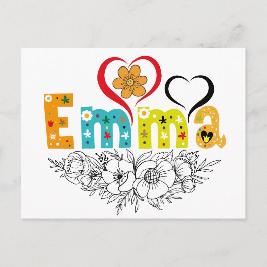 Emma Naam Custom voor vrouw genaamd Emma Briefkaart (Voorkant)