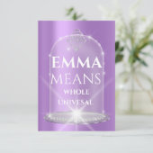 Emma Name Betekenis Diamond Birthday Paars Kaart (Staand voorkant)