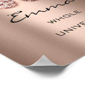 Emma Name Betekenis New Baby Feet Roos Glitter Poster (Hoek)