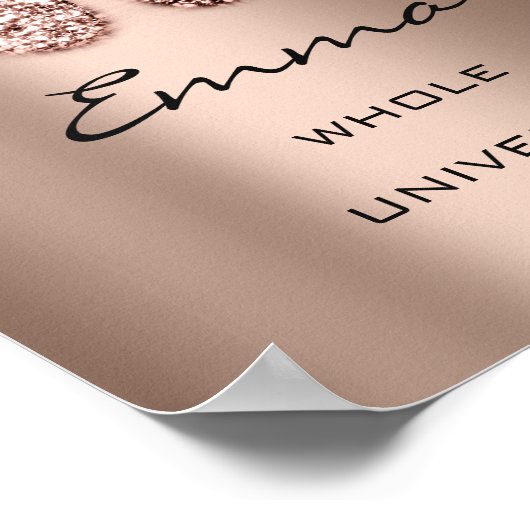 Emma Name Betekenis New Baby Feet Roos Glitter Poster (Hoek)