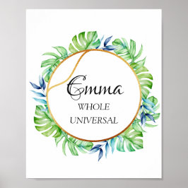 Emma Name Betekenis Tropische Bridal Birthday Gift Poster