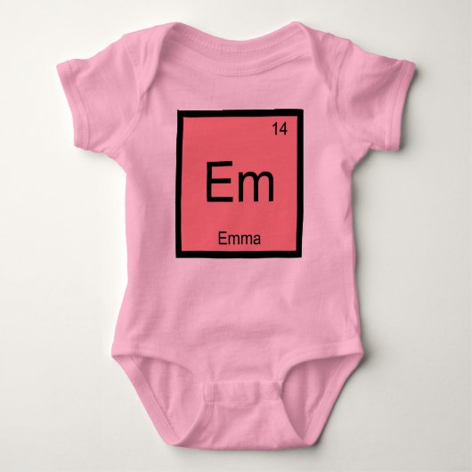Emma Name Chemistry Element Periodic Table Romper (Voorkant)