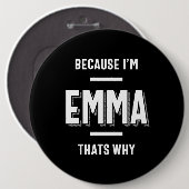 Emma Name Personalized Women Girl Ronde Button 6,0 Cm (Voorkant /achterkant)