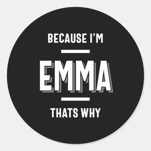 Emma Name Personalized Women Girl Ronde Sticker (Voorkant)