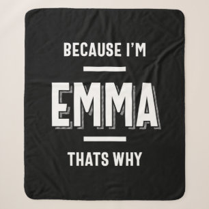 Emma Name Personalized Women Girl Sherpa Deken
