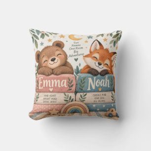 Emma Noah Woodland Beer Vos Kinderkussen Kussen