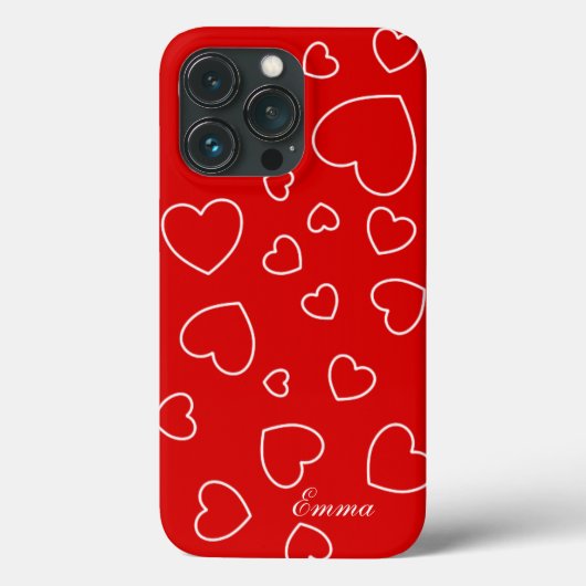 Emma - of jouw naam, Sjabloon, Harten Hoesje-Mate Case-Mate iPhone Case (Achterkant)