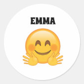 Emma- Personalized Emoji Classic Round Stickers (Voorkant)
