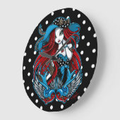 Emma Rockabilly Swallow Angel Polkadot Clock Grote Klok (Hoek)