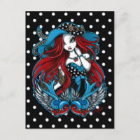 Emma Rockabilly Swallow Tattoo Angel Briefkaart