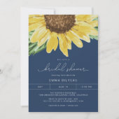 EMMA Rustic Blue Sunflower Vrijgezellenfeest Kaart (Voorkant)