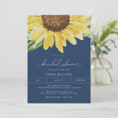 EMMA Rustic Blue Sunflower Vrijgezellenfeest Kaart (Staand voorkant)