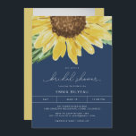 EMMA Rustic Blue Sunflower Vrijgezellenfeest Kaart<br><div class="desc">Deze bruidelijke doucheuitnodiging is voorzien van een rustige waterverf zonnebloem met een natuurlijke handgeschreven scriptlettertype met een blauw marineschoolachtergrond. Gebruik deze sjabloon om de meeste formuleringen te bewerken om aan de behoeften van uw gebeurtenis te voldoen en voeg uw eigen foto toe aan de achterzijde voor een persoonlijke aanraking. Deze...</div>
