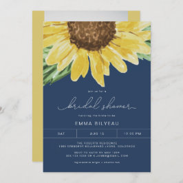 EMMA Rustic Blue Sunflower Vrijgezellenfeest Kaart