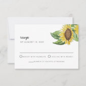 EMMA Rustic Country Sunflower Boho RSVP-kaart Kaart (Voorkant)