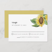 EMMA Rustic Country Sunflower Boho RSVP-kaart Kaart (Voorkant / Achterkant)