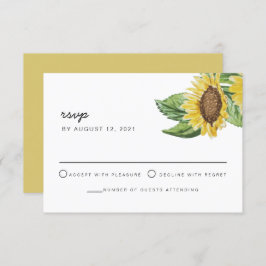 EMMA Rustic Country Sunflower Boho RSVP-kaart Kaart