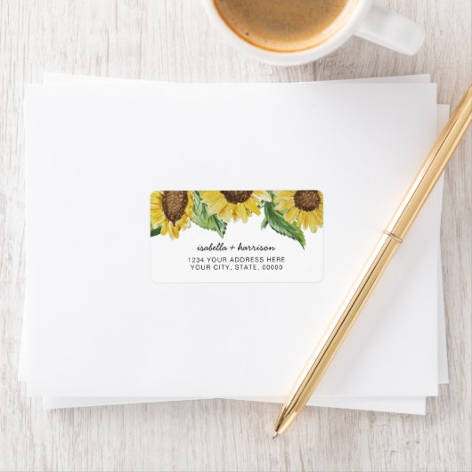 EMMA Rustic Country Sunflower Return Label (Insitu)