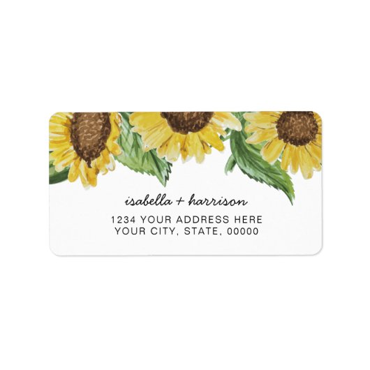 EMMA Rustic Country Sunflower Return Label (Voorkant)