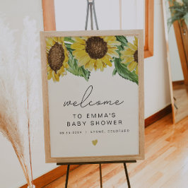 EMMA Rustic Sunflower Baby shower Welkom Poster