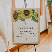 EMMA Rustic Sunflower Baby shower Welkom Poster