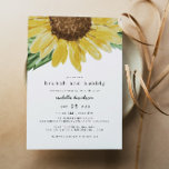 EMMA Rustic Sunflower Bridal Brunch   Bubble Kaart<br><div class="desc">Deze bruiddoucheuitnodiging is voorzien van een rustige waterverf zonnebloem. Alle formuleringen voor elk evenement (baby shower,  vrijgezellenfeest,  bruiloft,  repetitief diner,  enz.) eenvoudig bewerken.</div>