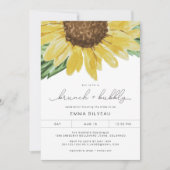 EMMA Rustic Sunflower Bridal Brunch en Bubble Kaart (Voorkant)