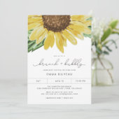 EMMA Rustic Sunflower Bridal Brunch en Bubble Kaart (Staand voorkant)