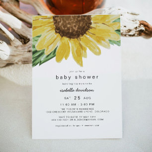 EMMA Rustic Sunflower Country Baby shower Kaart