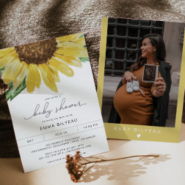 EMMA Rustic Sunflower Floral Country Baby shower Kaart