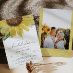EMMA Rustic Sunflower Floral Country Vrijgezellenf Kaart<br><div class="desc">Deze brudale doucheuitnodiging is voorzien van een rustige waterverf zonnebloem met een natuurlijke handgeschreven scriptlettertype. Gebruik deze sjabloon om de meeste formuleringen te bewerken om aan de behoeften van uw gebeurtenis te voldoen en voeg uw eigen foto toe aan de achterzijde voor een persoonlijke aanraking. Deze uitnodiging is ideaal voor...</div>