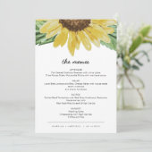 Emma - Rustic Sunflower Wedding Menu-kaarten Kaart (Staand voorkant)