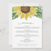 EMMA Rustic Waterverf Sunflower Country Menu Kaart (Voorkant)