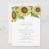 EMMA Rustic Waterverf Sunflower Country Wedding Kaart (Voorkant)