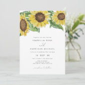 EMMA Rustic Waterverf Sunflower Country Wedding Kaart (Staand voorkant)