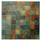 EMMA Sage Abstract Square Collectie Faux Relief Tegeltje (Voorkant)