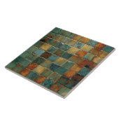 EMMA Sage Abstract Square Collectie Faux Relief Tegeltje (Zijkant)