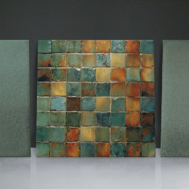 EMMA Sage Abstract Square Collectie Faux Relief Tegeltje