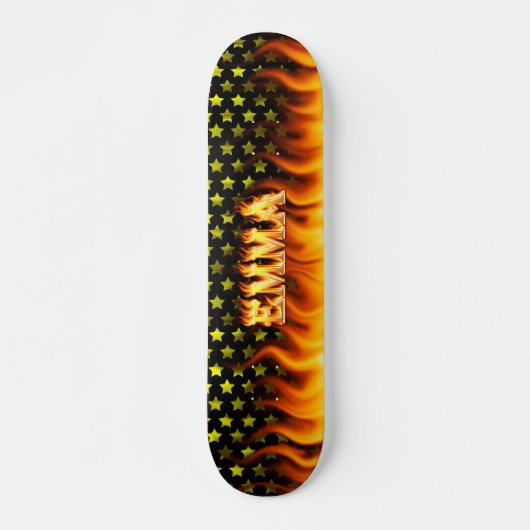 Emma skateboard brand en vlammenontwerp. (Voorkant)